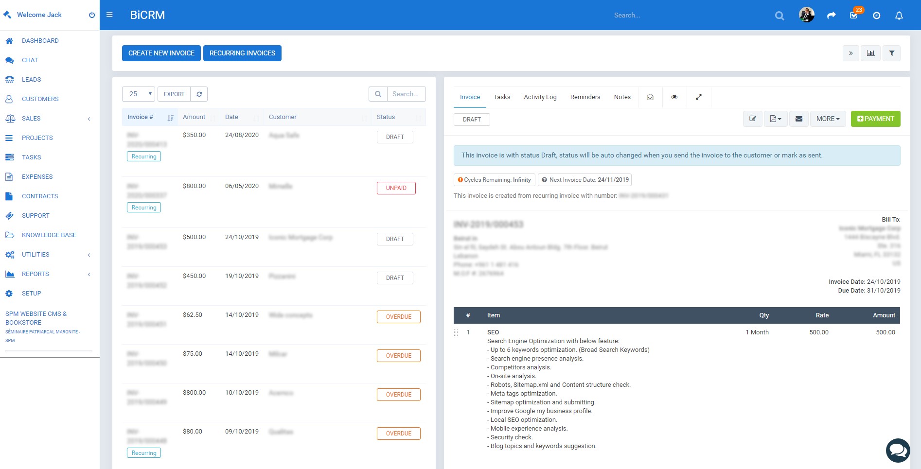 Invoice Manager and Online Payments